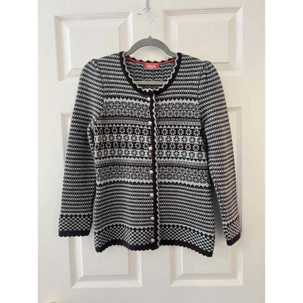 Oleana 100% Alpaca Norwegian Nordic Knit Cardigan - Women's XS - Picture 9 of 9